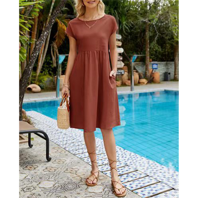 Francesca | Summer Midi Dress with Sleeves