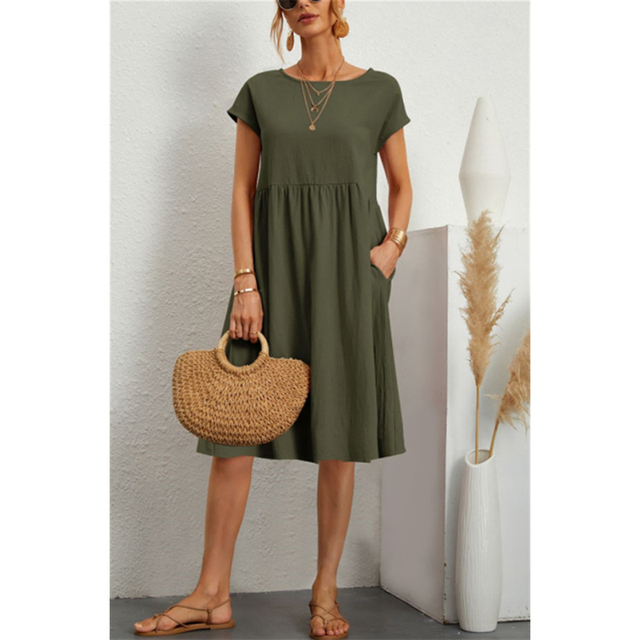 Francesca | Summer Midi Dress with Sleeves
