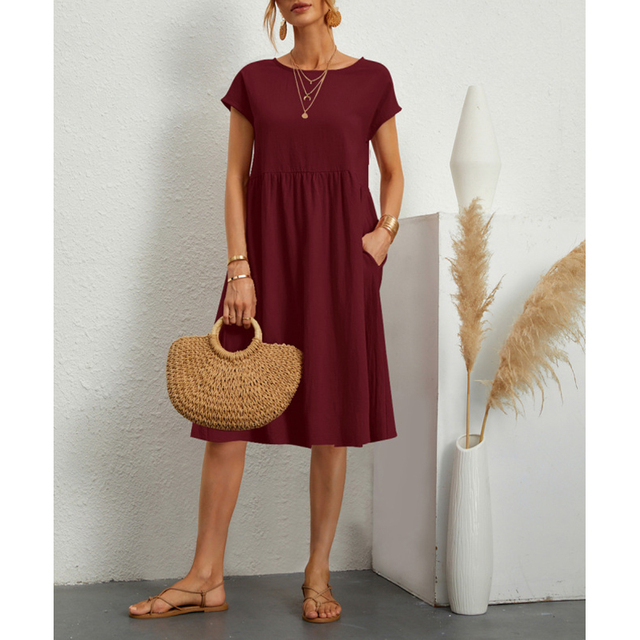 Francesca | Summer Midi Dress with Sleeves