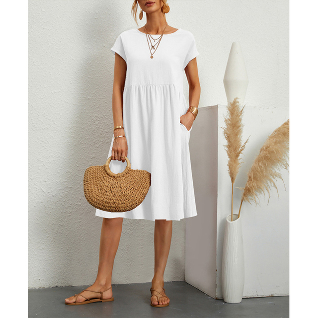 Francesca | Summer Midi Dress with Sleeves