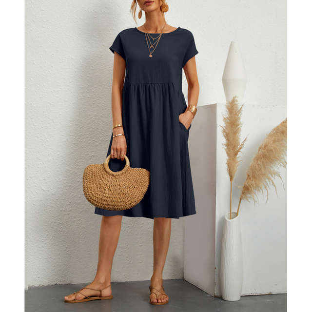 Francesca | Summer Midi Dress with Sleeves