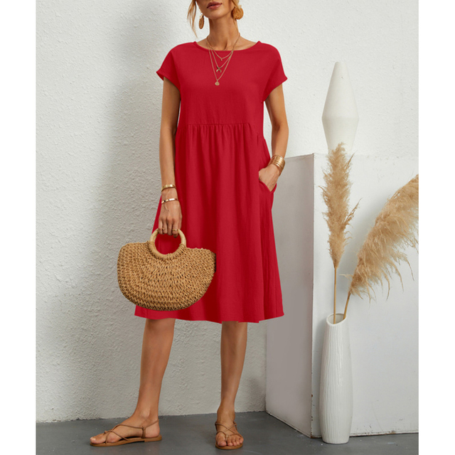 Francesca | Summer Midi Dress with Sleeves
