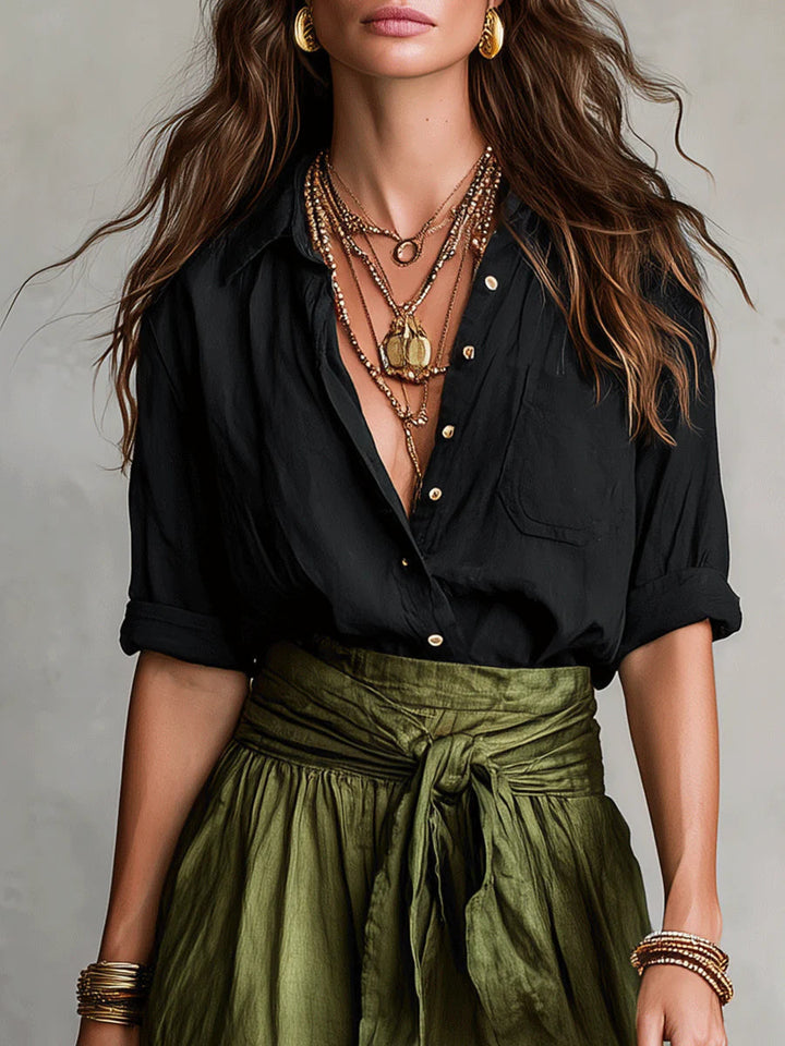 Martina | Elegant Flowing One-Shoulder Maxi Dress