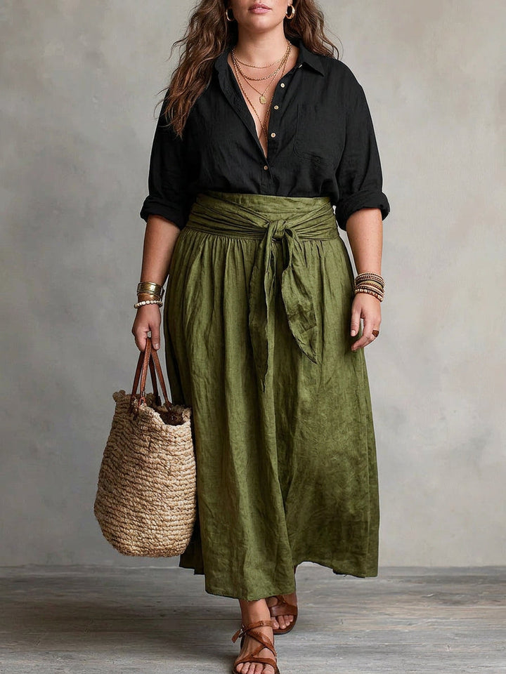 Vera | Two-Piece Tee and Midi Skirt Set