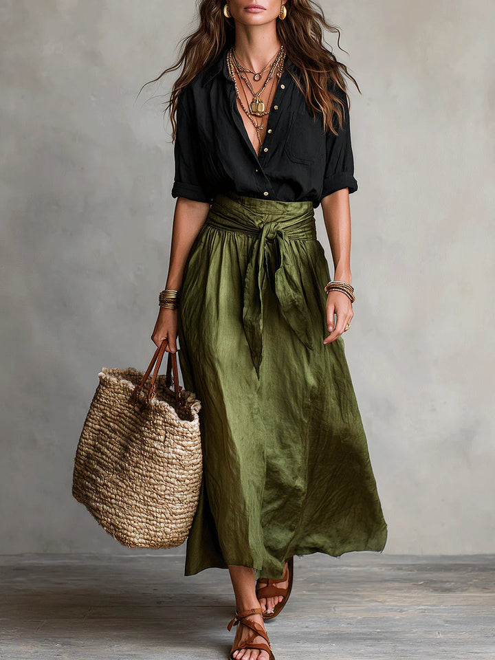 Martina | Elegant Flowing One-Shoulder Maxi Dress