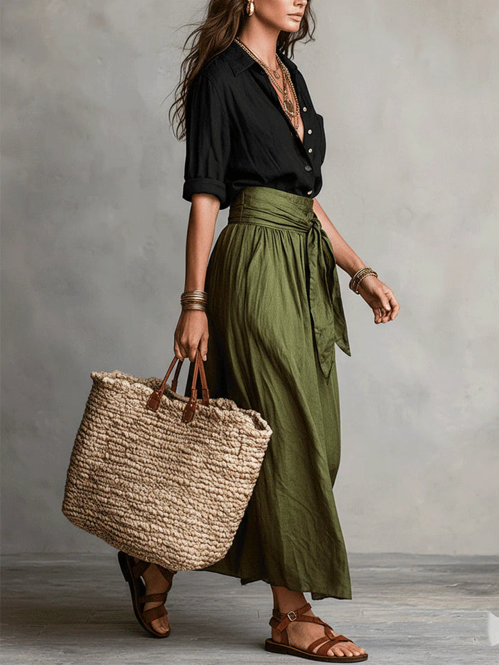 Martina | Elegant Flowing One-Shoulder Maxi Dress