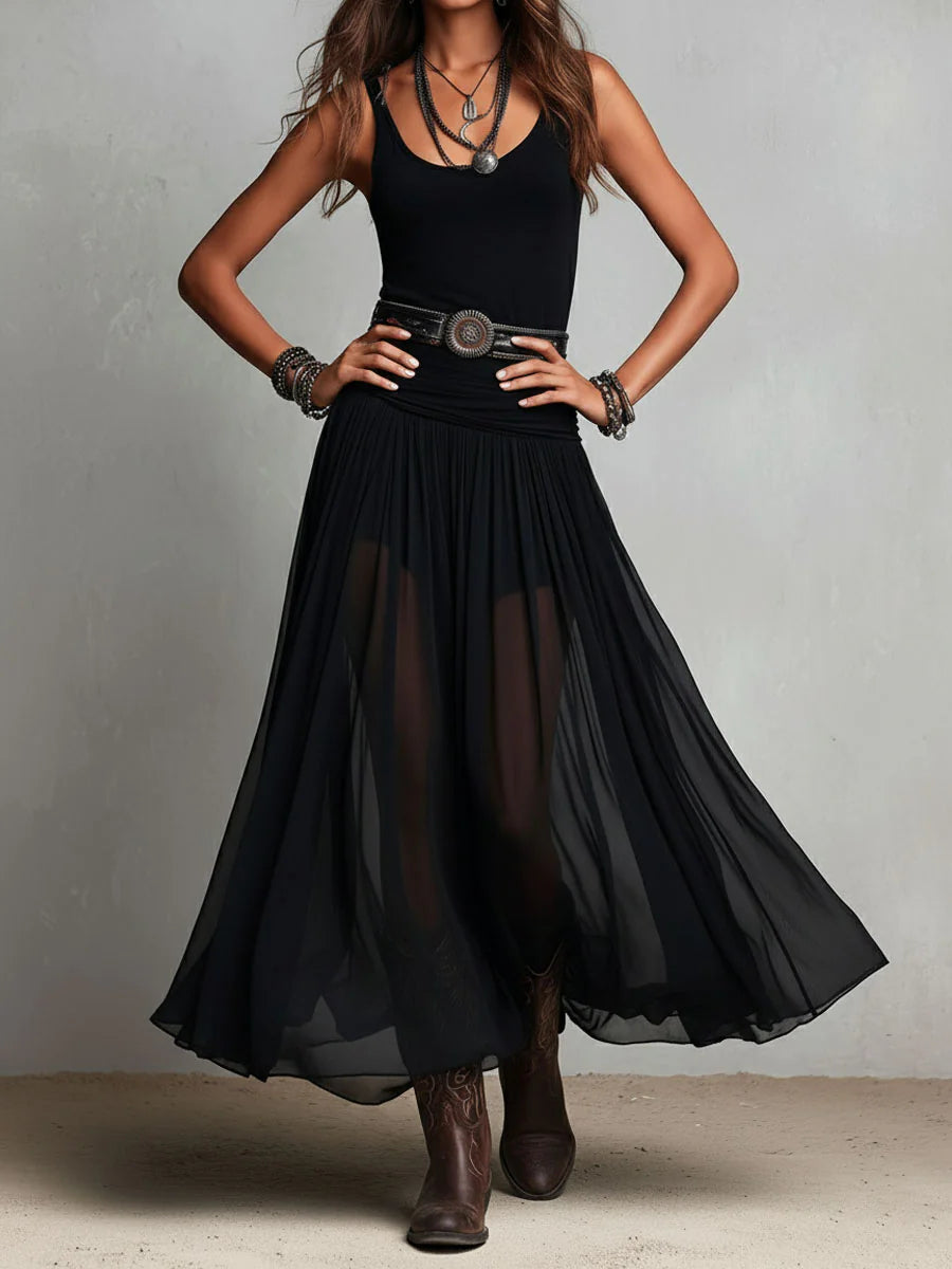 Tullandra | Black Top & Tulle Skirt