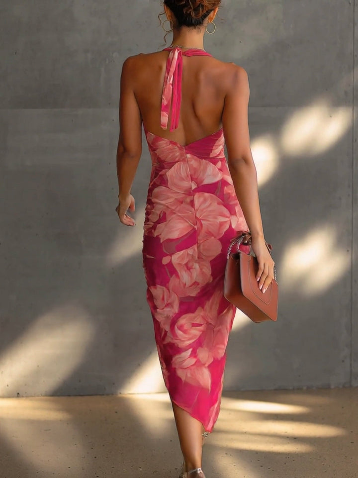 Fuscienne | Fuchsia Floral Bodycon Dress