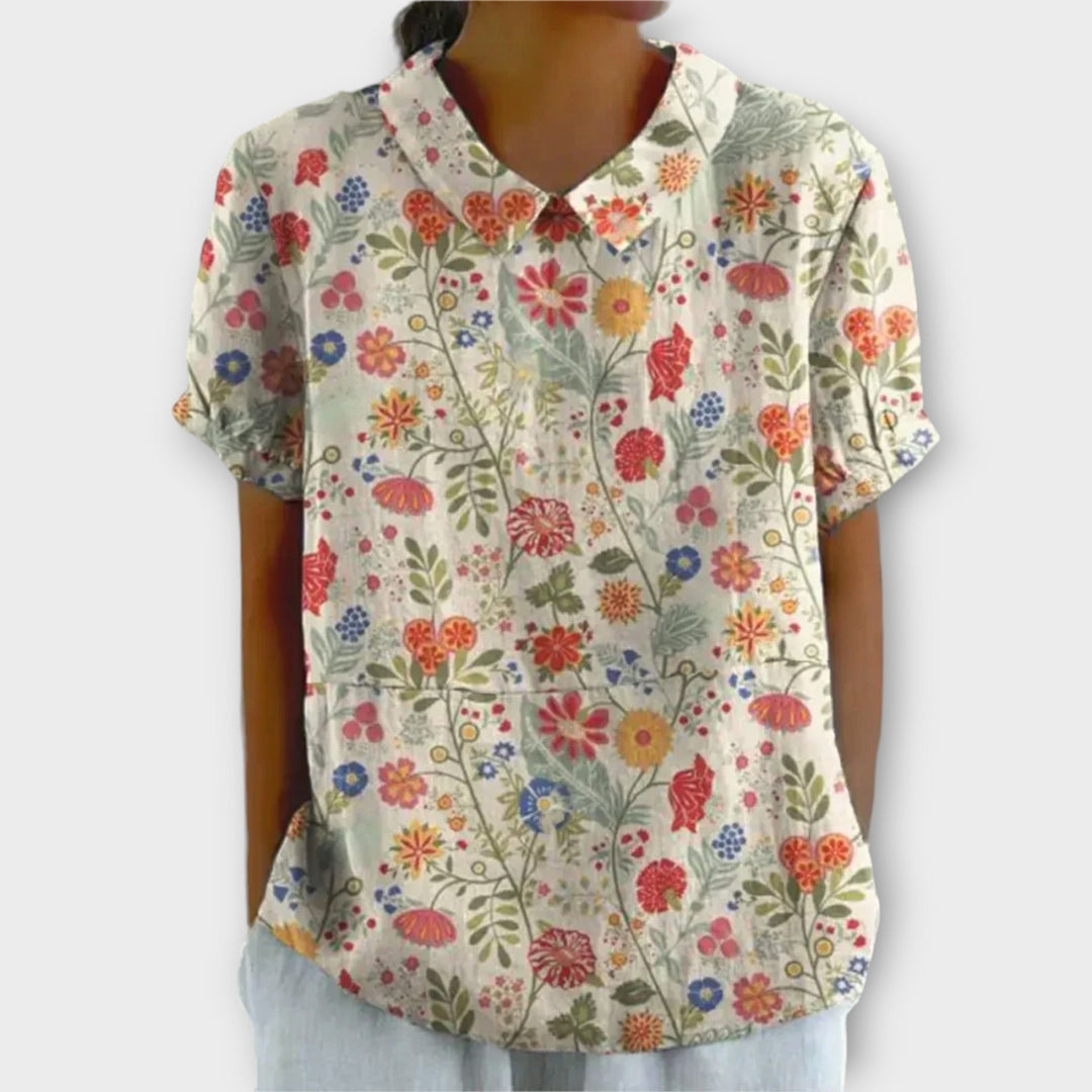 Mia | Floral Print Summer Blouse
