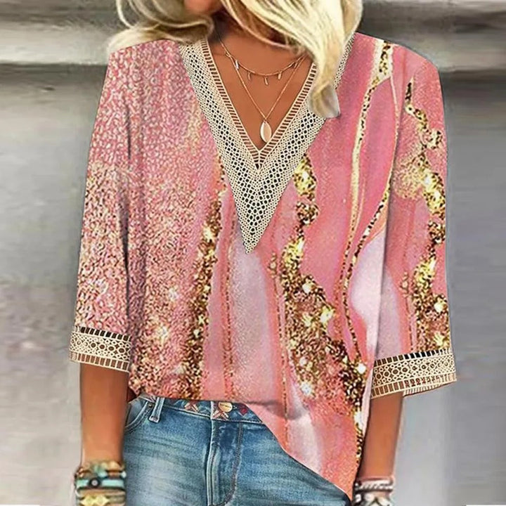 Sia | Vintage Lace Trim Sheer Blouse