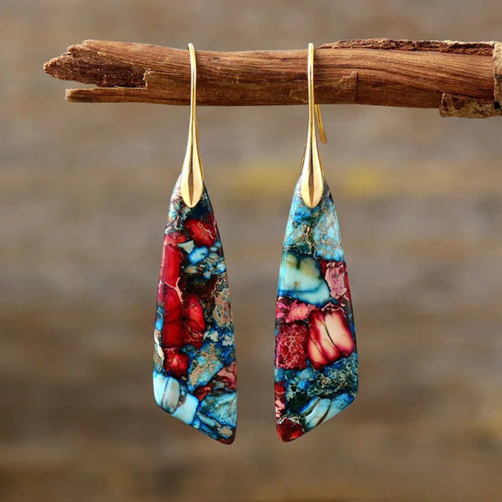 Faye | Retro Colourful Stone Earrings