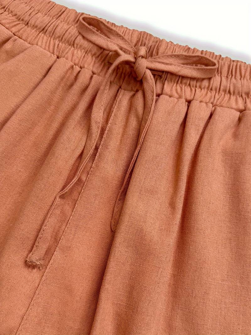 Therese | Easy Cropped Wide Leg Drawstring Pants