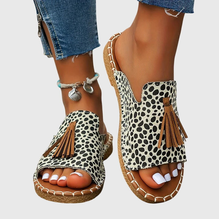 Nathalie | Boho Pompon Sandals