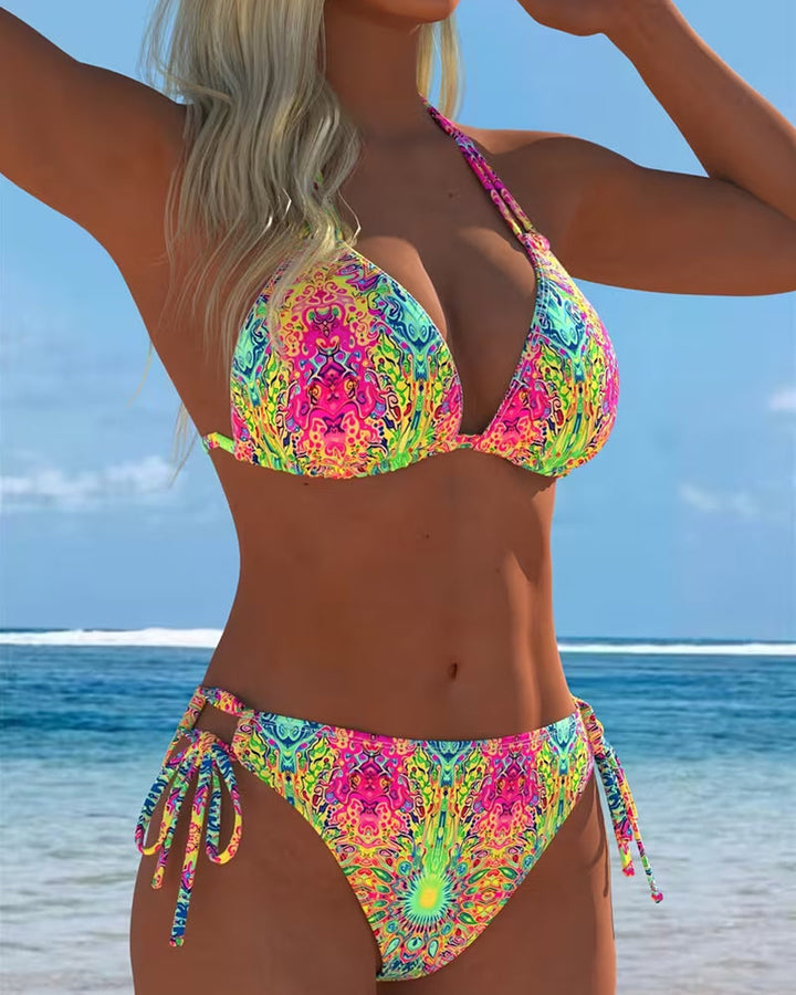 Mel | Colourful Halter-Print Bikini