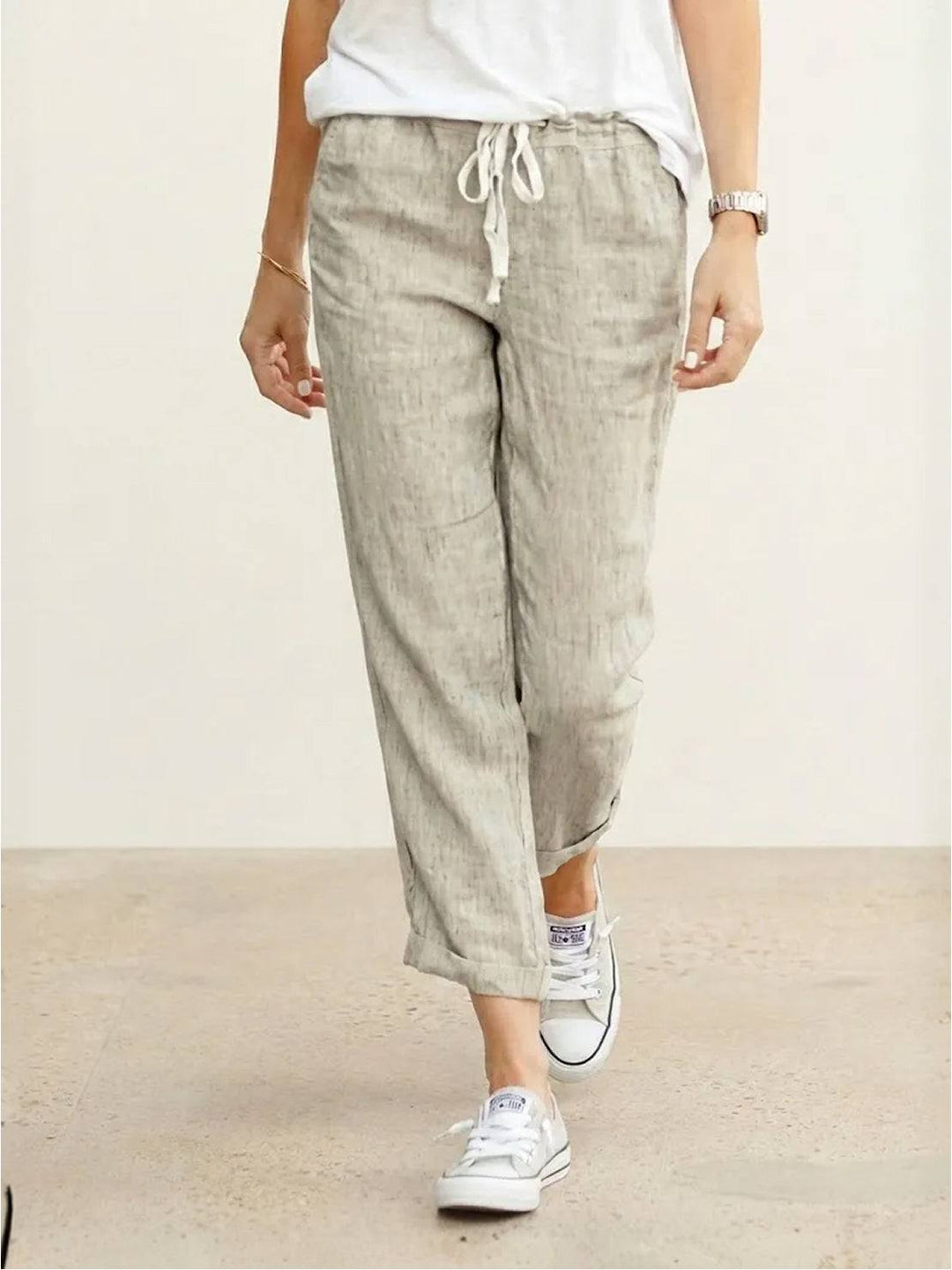 Lettie | Everyday Straight Leg Drawstring Linen Pants