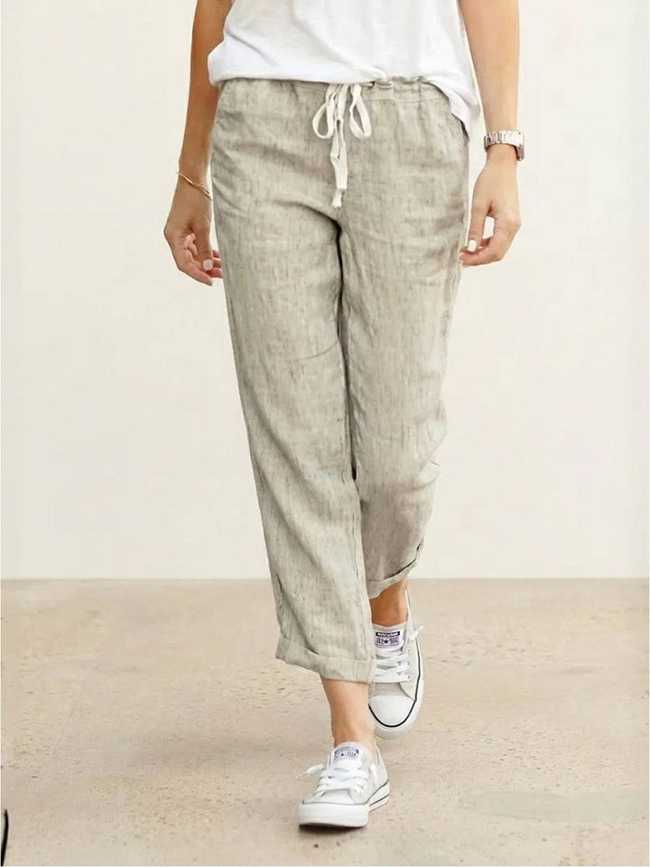 Lettie | Everyday Straight Leg Drawstring Linen Pants