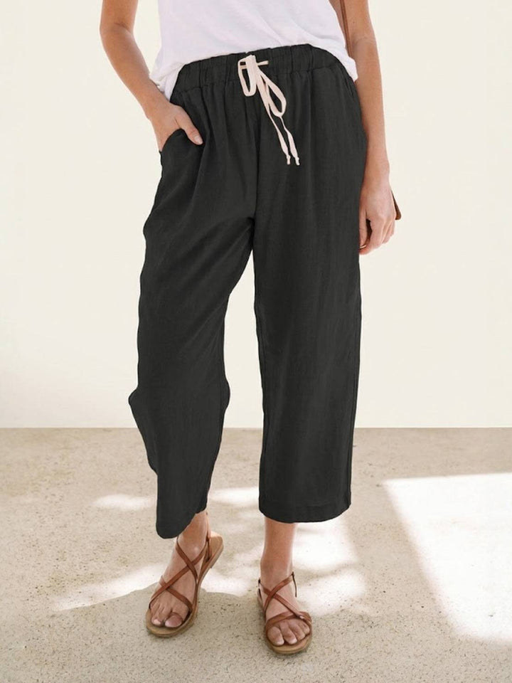 Lettie | Everyday Straight Leg Drawstring Linen Pants