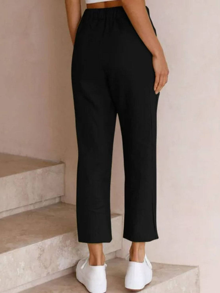 Lettie | Everyday Straight Leg Drawstring Linen Pants
