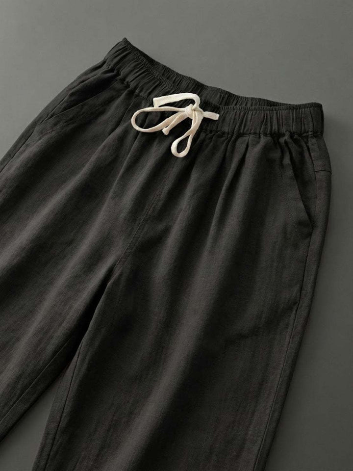 Lettie | Everyday Straight Leg Drawstring Linen Pants