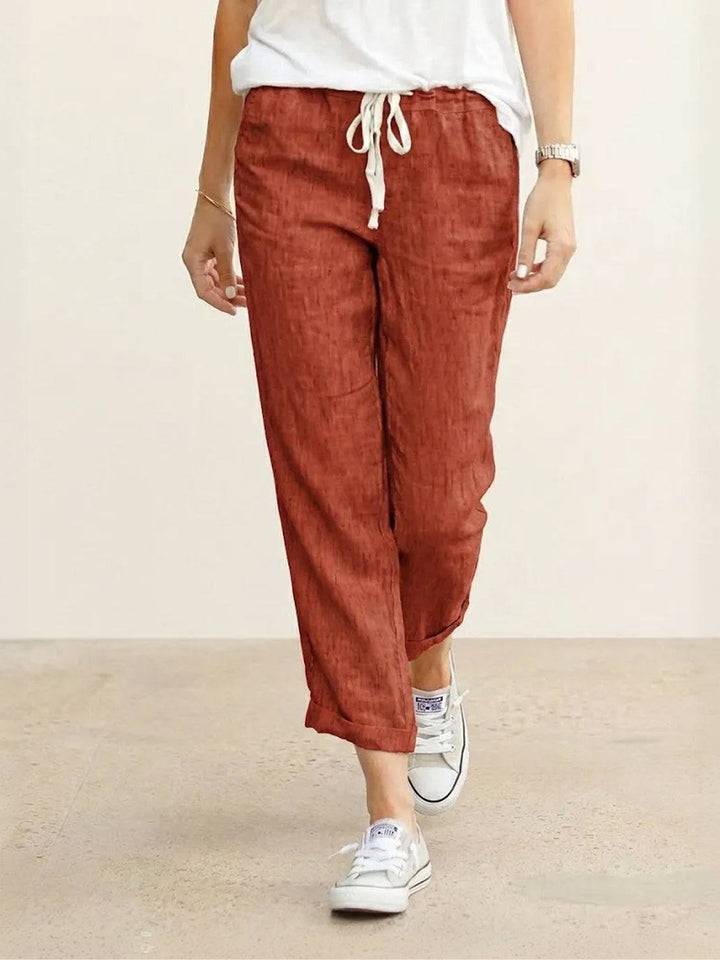 Lettie | Everyday Straight Leg Drawstring Linen Pants