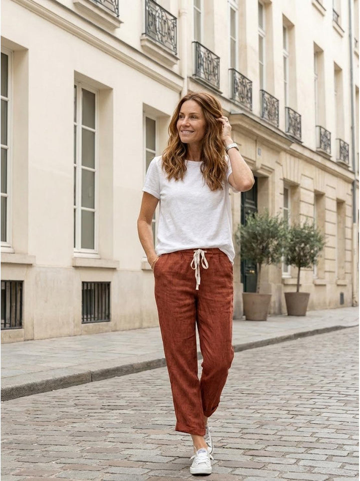 Lettie | Everyday Straight Leg Drawstring Linen Pants