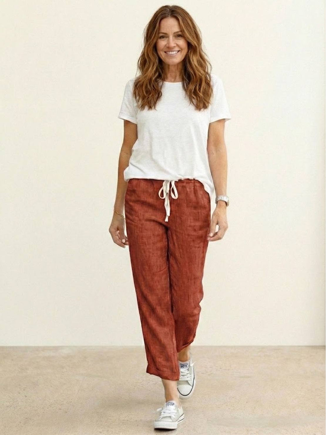 Lettie | Everyday Straight Leg Drawstring Linen Pants