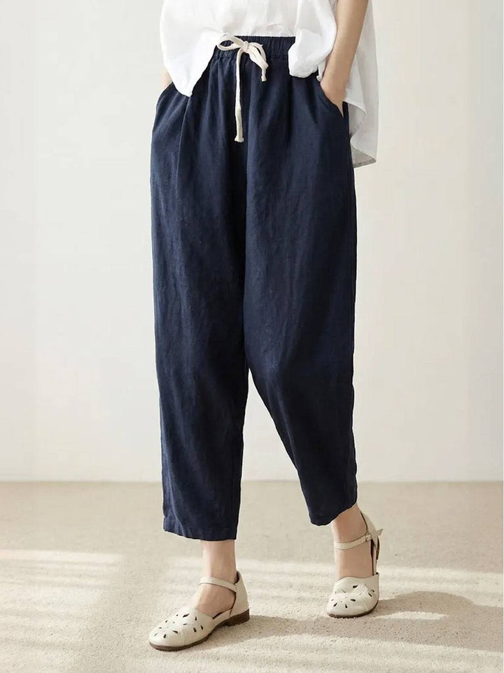 Lettie | Everyday Straight Leg Drawstring Linen Pants