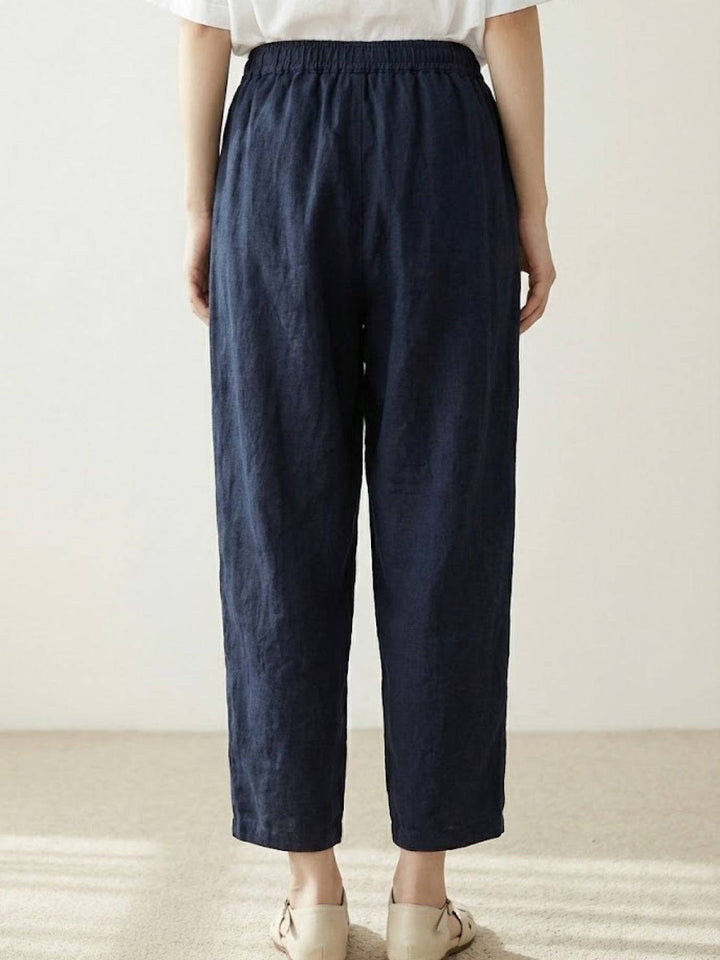 Lettie | Everyday Straight Leg Drawstring Linen Pants