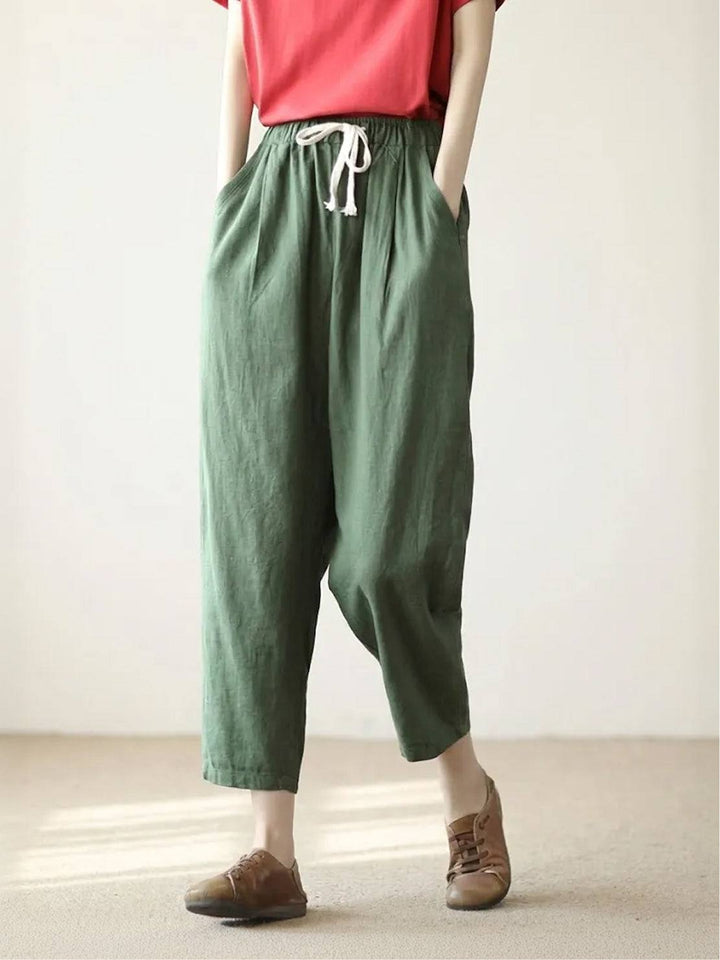Lettie | Everyday Straight Leg Drawstring Linen Pants