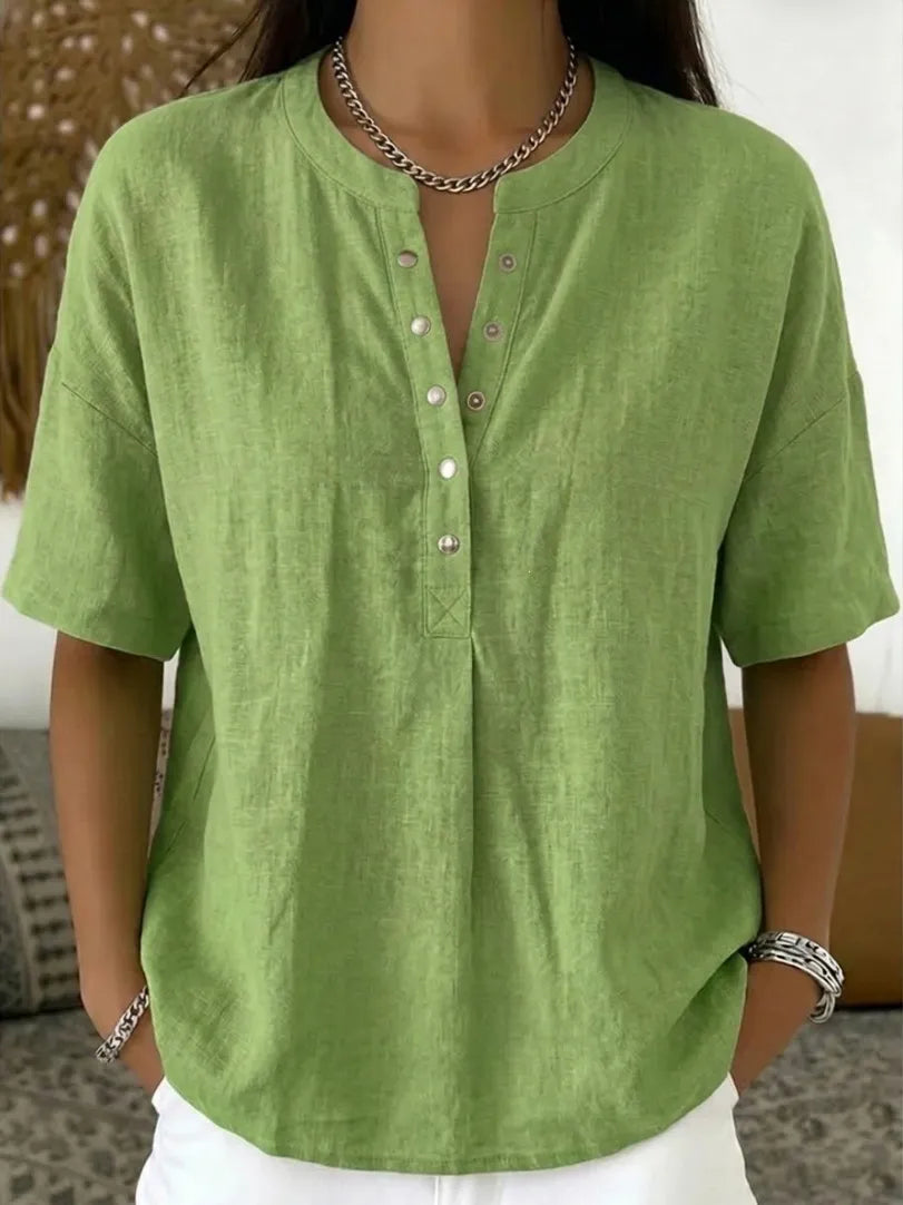 Ebony | Airy Linen Summer Blouse