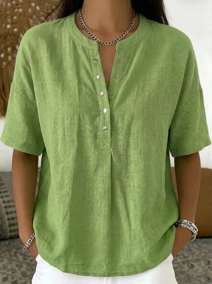 Ebony | Airy Linen Summer Blouse