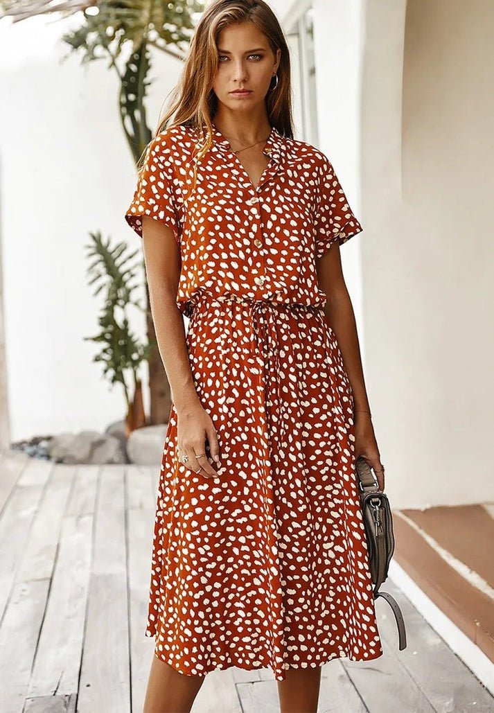 Edith | Sophisticated Flowing V-Neck Dress