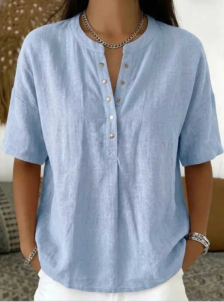 Ebony | Airy Linen Summer Blouse