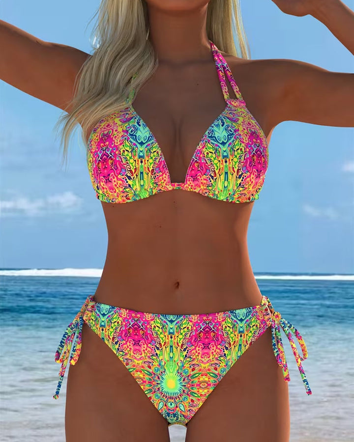 Mel | Colourful Halter-Print Bikini