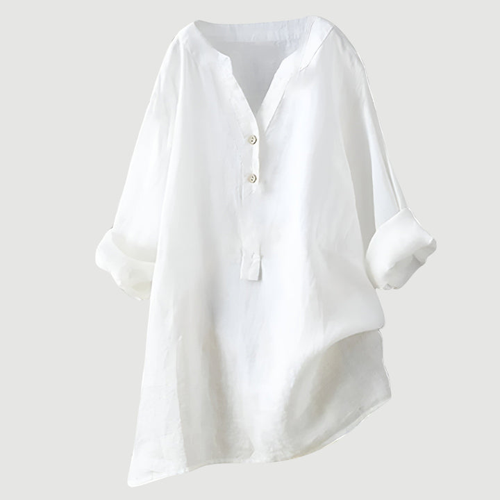 Jonquil | Relaxed Linen Henley Blouse