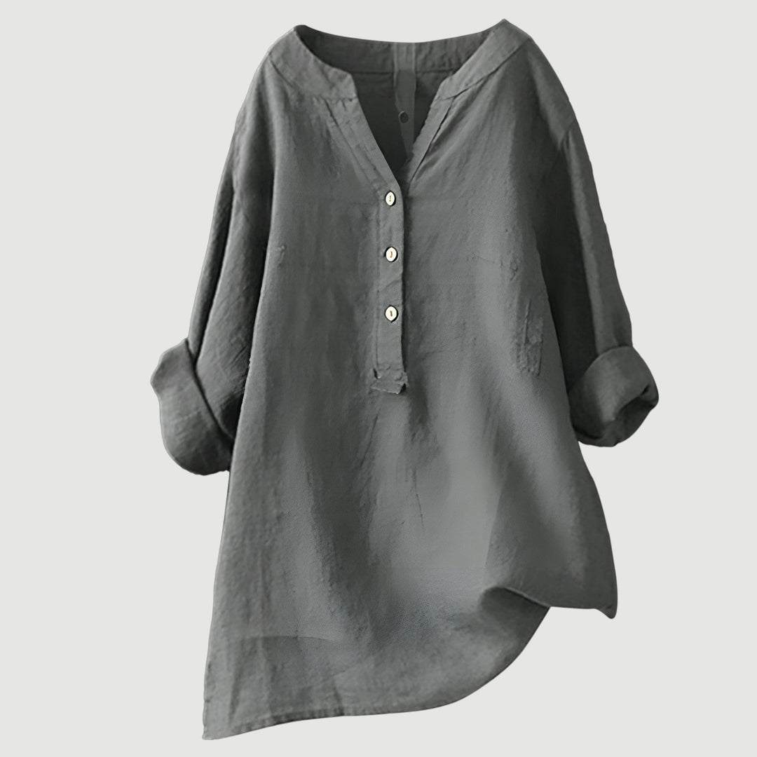 Jonquil | Relaxed Linen Henley Blouse