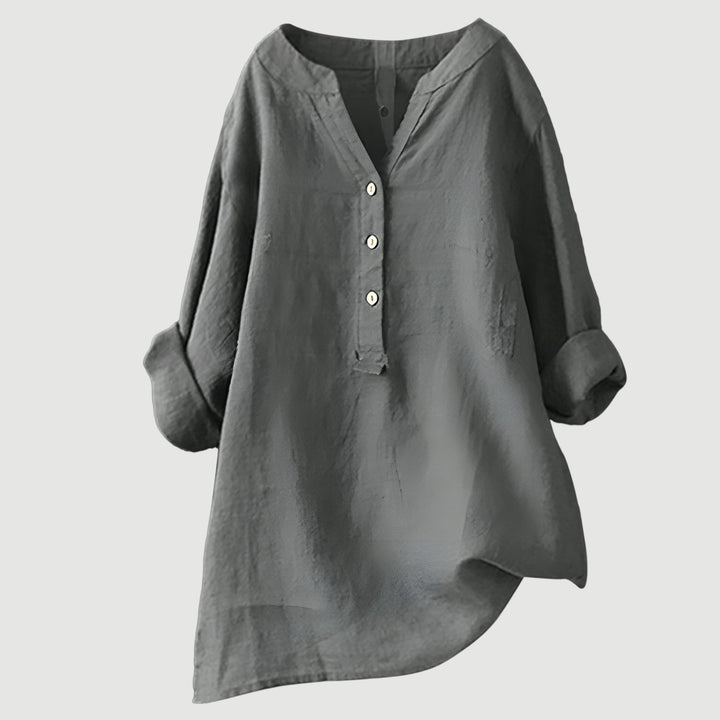 Jonquil | Relaxed Linen Henley Blouse