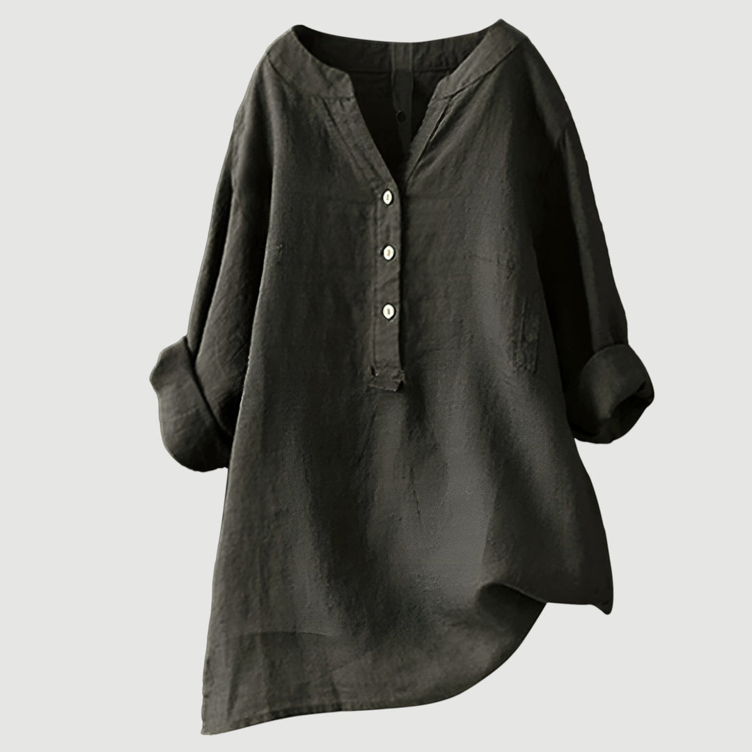 Jonquil | Relaxed Linen Henley Blouse