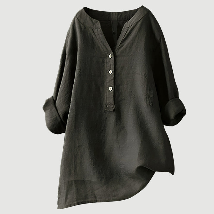 Jonquil | Relaxed Linen Henley Blouse