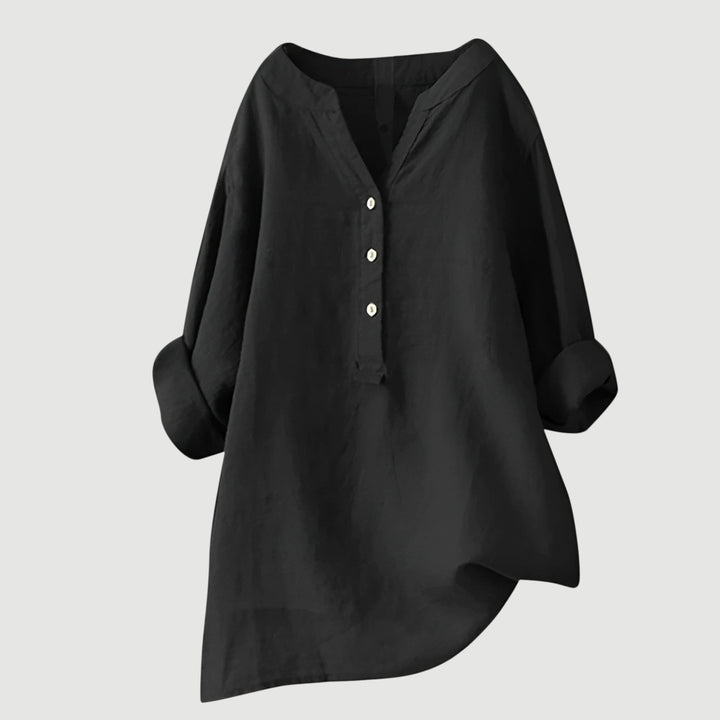 Jonquil | Relaxed Linen Henley Blouse