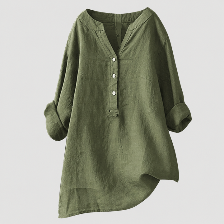 Jonquil | Relaxed Linen Henley Blouse