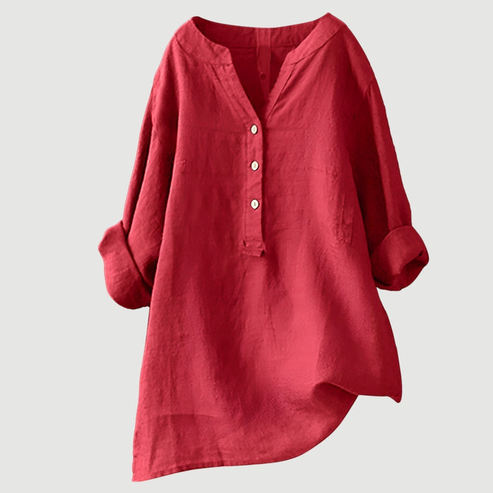 Jonquil | Relaxed Linen Henley Blouse