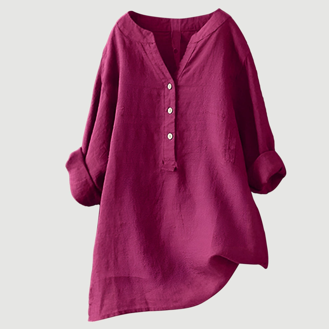 Jonquil | Relaxed Linen Henley Blouse