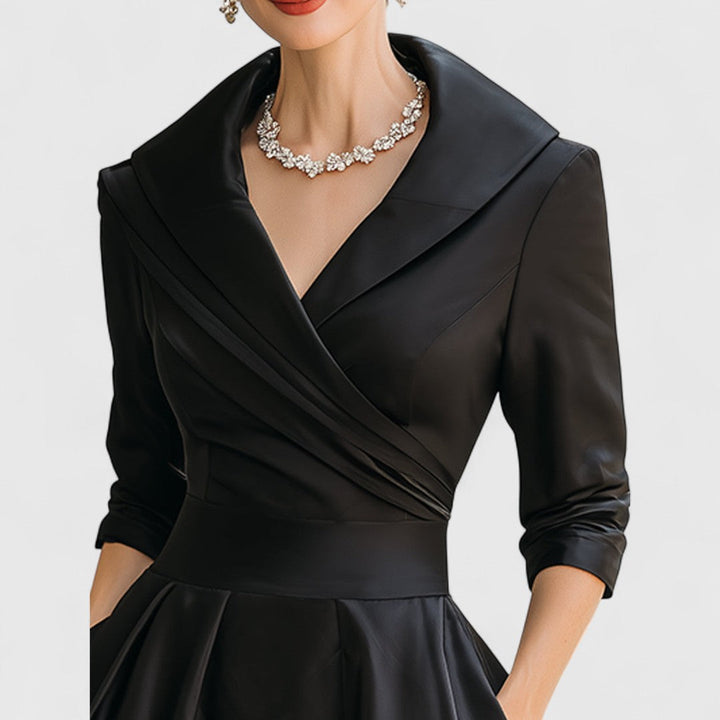 Marley Quinn | Midi Dress with Crossover Bodice and V-Neck