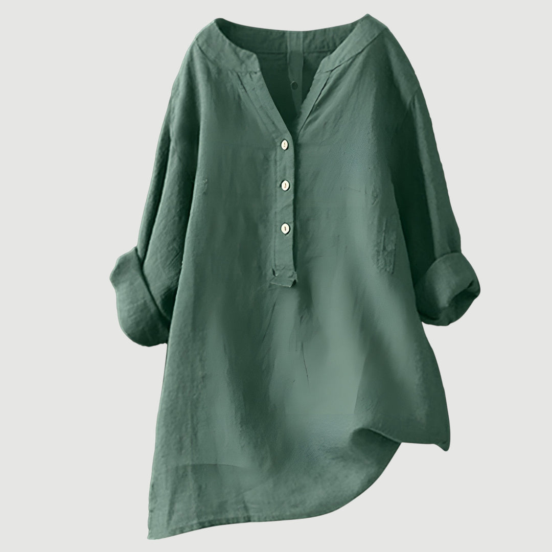 Jonquil | Relaxed Linen Henley Blouse