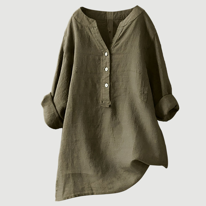 Jonquil | Relaxed Linen Henley Blouse