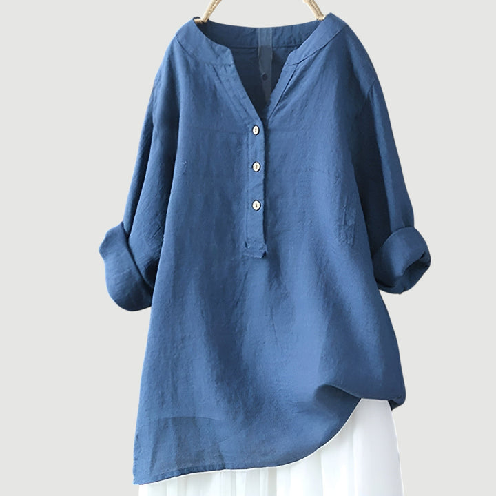 Jonquil | Relaxed Linen Henley Blouse