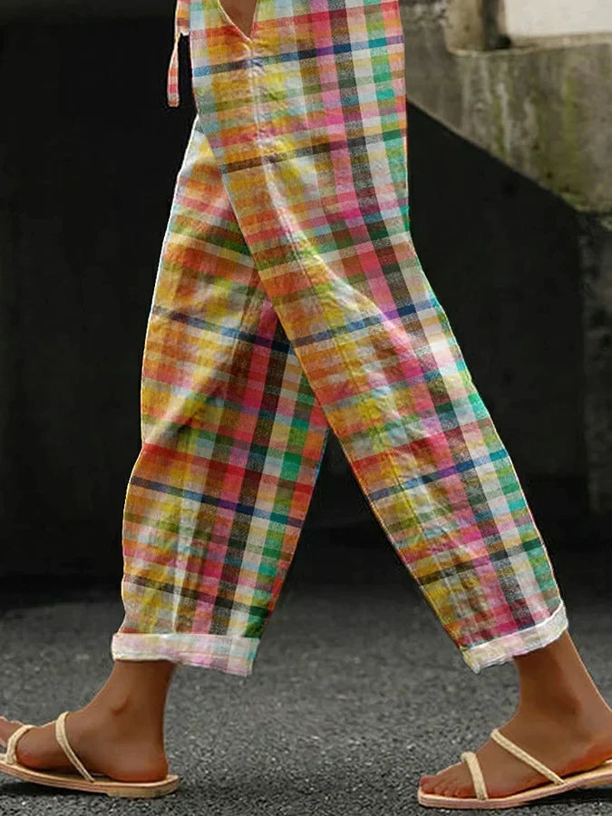 Jean | Checked Wide Leg Summer Pants