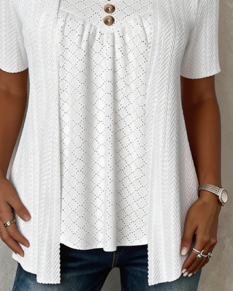 Carol | Layered Collar Patchwork Shirt