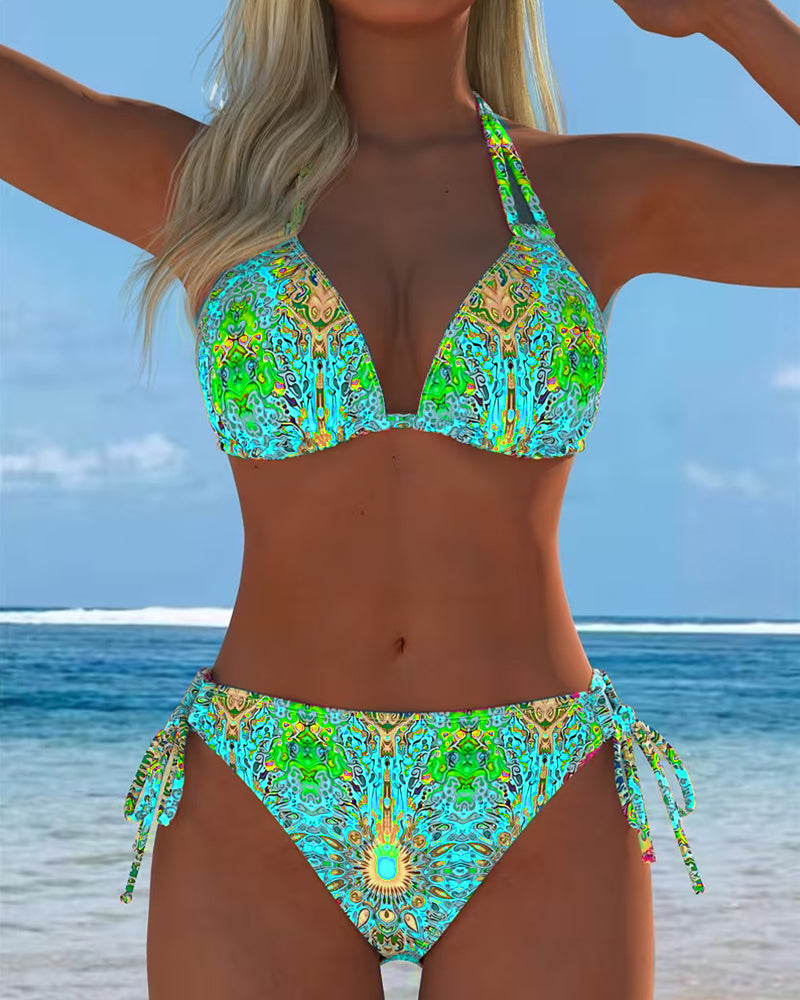 Mel | Colourful Halter-Print Bikini